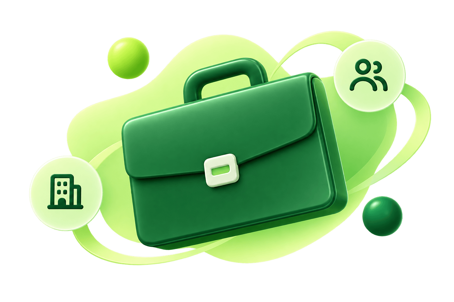 Maleta verde que representa oportunidades en empresas verificadas
